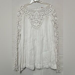 FP One Elegant White Lace Women's Top